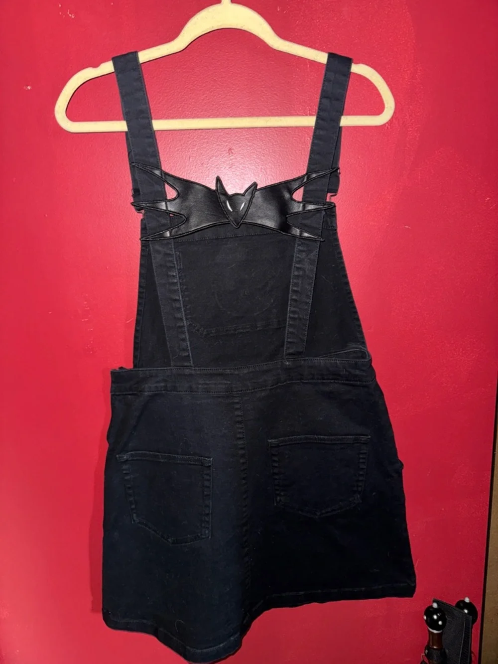 Black Gothic Nightmare Before Christmas Denim Pocket Overall Skirt - Picture 2 of 2